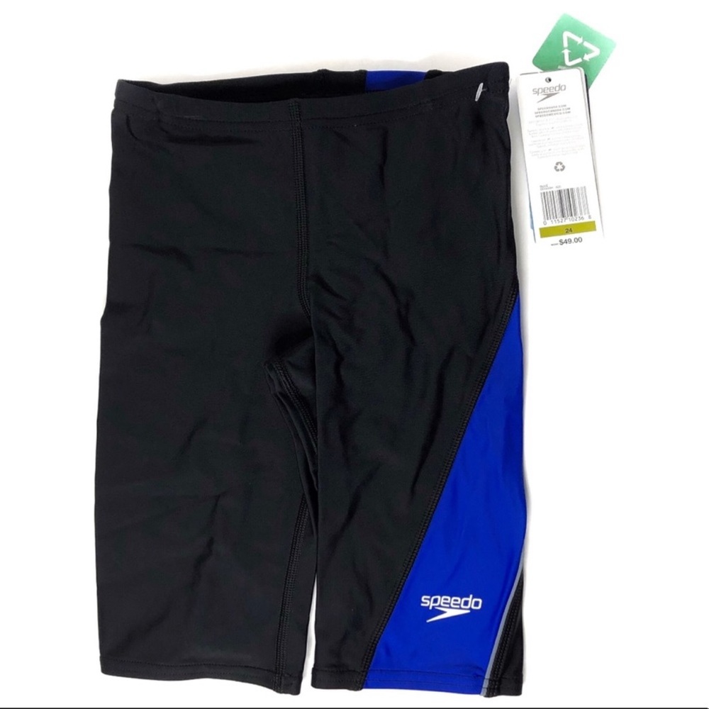 Speedo Boy's PowerFLEX Eco Swim Bottom Blue and Black Color Size 24